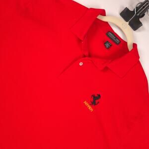Ferrari Men XL Polo Shirt Red Embroidered Prancing Horse Logo Jonathan Corey
